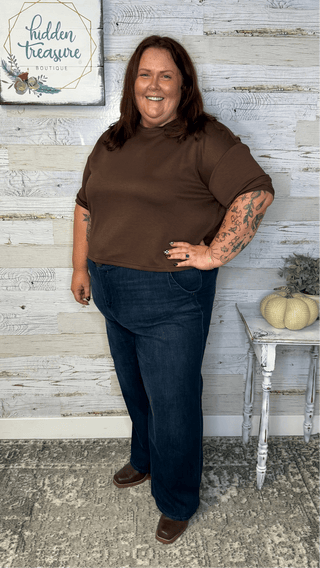 Casual Upgrade Luxe Top - Brown - Shop Hidden Treasure Boutique