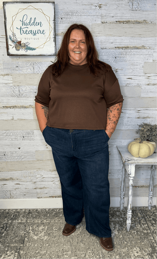 Casual Upgrade Luxe Top - Brown - Shop Hidden Treasure Boutique