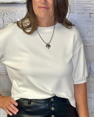 Casual Upgrade Luxe Top - White - Shop Hidden Treasure Boutique