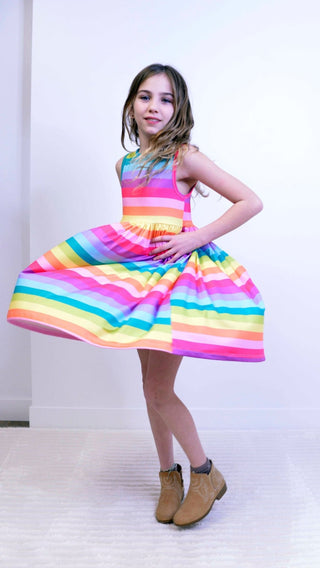 Cheerful Stripes Tank Dress - Shop Hidden Treasure Boutique