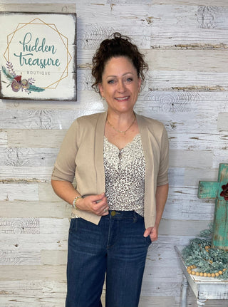 Cheetah Button Lace Cami - Shop Hidden Treasure Boutique