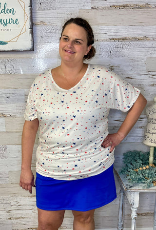 Chloe Cozy Tee - White Liberty - Shop Hidden Treasure Boutique