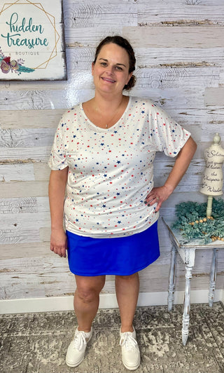 Chloe Cozy Tee - White Liberty - Shop Hidden Treasure Boutique