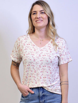 Chloe Micro Floral Tee - Shop Hidden Treasure Boutique