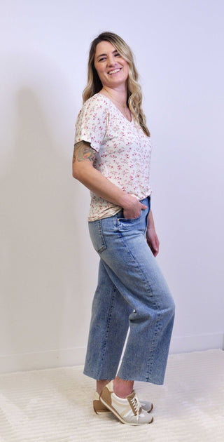 Chloe Micro Floral Tee - Shop Hidden Treasure Boutique