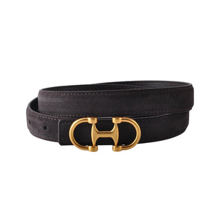 chocolate belt with gold buckle on a white background