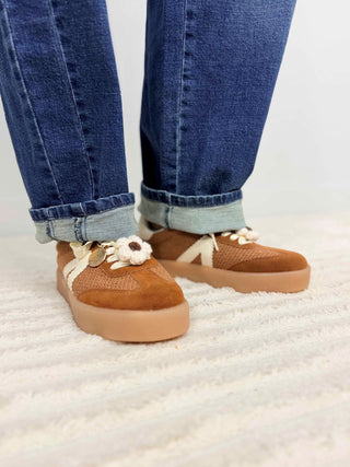 Cognac Ribbon Lace Axel Sneaker - Shop Hidden Treasure Boutique