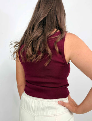 Corinne Red Wine Tank Top - Shop Hidden Treasure Boutique