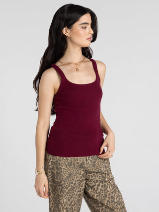 Corinne Red Wine Tank Top