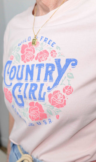 Country Girl Pink Graphic Tee - Shop Hidden Treasure Boutique