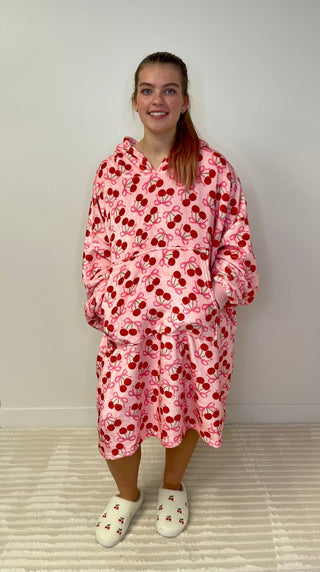 Cozy Blanket Hoodie - Cherry Bomb - Shop Hidden Treasure Boutique