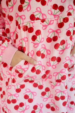 Cozy Blanket Hoodie - Cherry Bomb - Shop Hidden Treasure Boutique