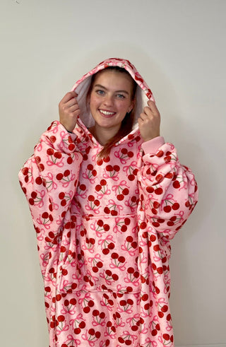 Cozy Blanket Hoodie - Cherry Bomb - Shop Hidden Treasure Boutique