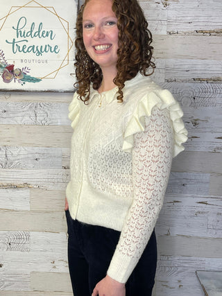 Crochet Pearl Cardigan - Shop Hidden Treasure Boutique
