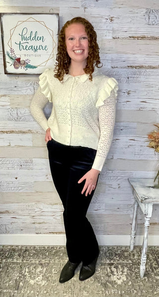 Crochet Pearl Cardigan - Shop Hidden Treasure Boutique