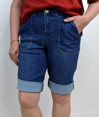 Cuffed Bermuda Shorts - Shop Hidden Treasure Boutique