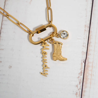 Howdy Boot Carabiner Necklace