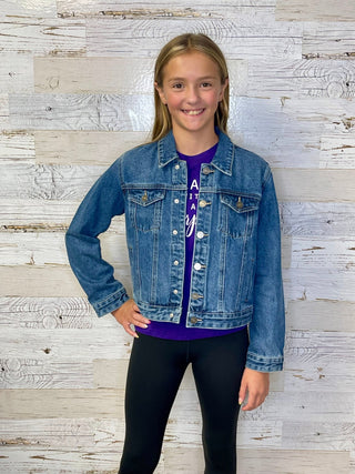 Dark Wash Girls Denim Jacket - Shop Hidden Treasure Boutique