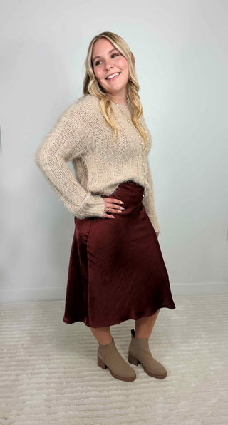 Dark Wine Slip Skirt - Shop Hidden Treasure Boutique
