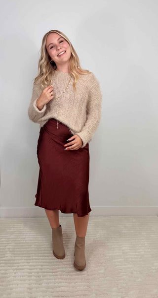 Dark Wine Slip Skirt - Shop Hidden Treasure Boutique