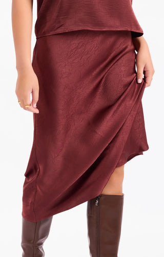 Dark Wine Slip Skirt - Shop Hidden Treasure Boutique