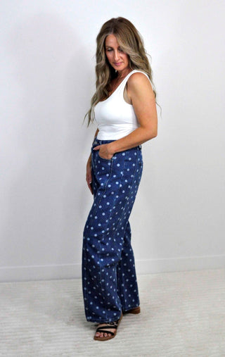 Darling Dot Barrel Jeans - Shop Hidden Treasure Boutique