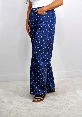 Darling Dot Barrel Jeans - Shop Hidden Treasure Boutique