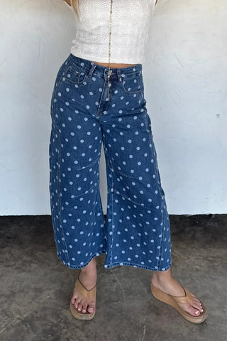 Darling Dot Barrel Jeans - Shop Hidden Treasure Boutique