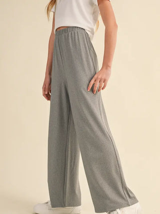 Wide Leg Rib Pants - Girls
