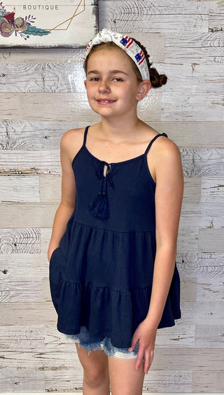 Denim Fray Hem Shorts-Girls - Shop Hidden Treasure Boutique