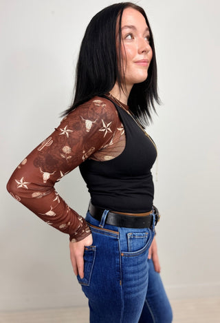 Desert Rose Mesh Top - Shop Hidden Treasure Boutique