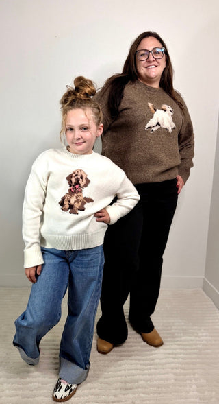 Dog Graphic Oversized Sweater - Shop Hidden Treasure Boutique