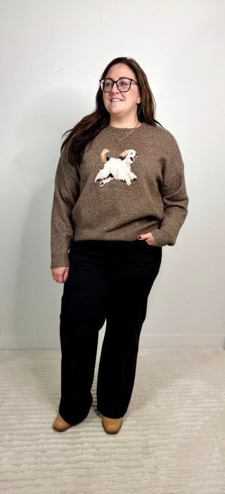Dog Graphic Oversized Sweater - Shop Hidden Treasure Boutique