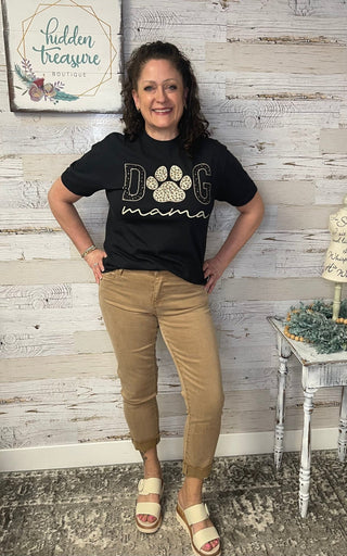 Dog Mama Leopard Tee - Shop Hidden Treasure Boutique