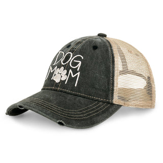 Dog Mom Embroidered Cap: Charcoal - Shop Hidden Treasure Boutique