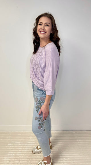 Dolman Sleeve Lavendar Knit Top - Shop Hidden Treasure Boutique