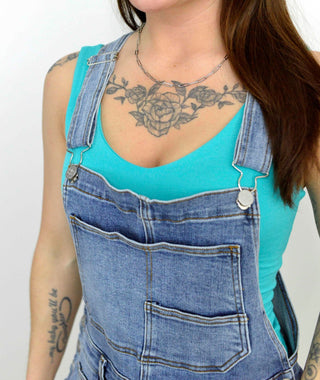 Double Layered Tank Top - Turquoise - Shop Hidden Treasure Boutique