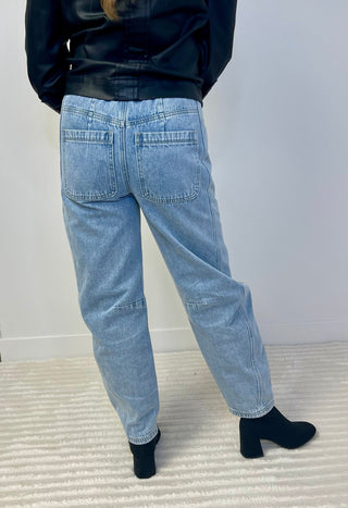 Drawstring Barrel Jeans - Shop Hidden Treasure Boutique