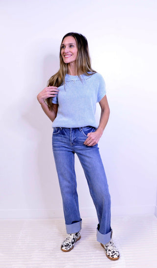 Drop Needle Stitch Crew Sweater - Shop Hidden Treasure Boutique