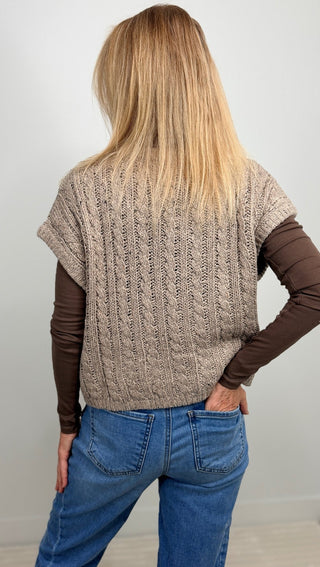 Effortless Cable Knit Sweater Tank - Shop Hidden Treasure Boutique