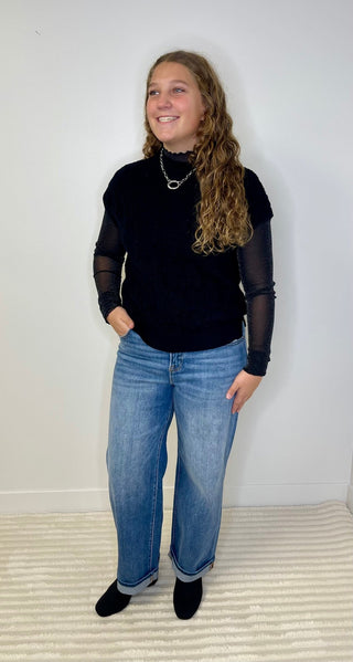 Elastic Waist Slouchy Boyfriend Jeans - Shop Hidden Treasure Boutique