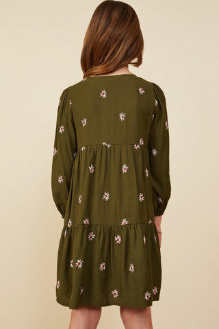 Embroidered Floral Girls Dress - Shop Hidden Treasure Boutique