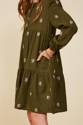 Embroidered Floral Girls Dress - Shop Hidden Treasure Boutique