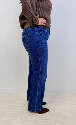 Embroidered Waist Straight Leg - Shop Hidden Treasure Boutique