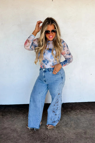 English Garden Mesh Top - Shop Hidden Treasure Boutique