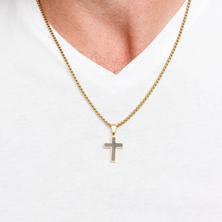 Stainless Steel Cross Dad Gift-Gold