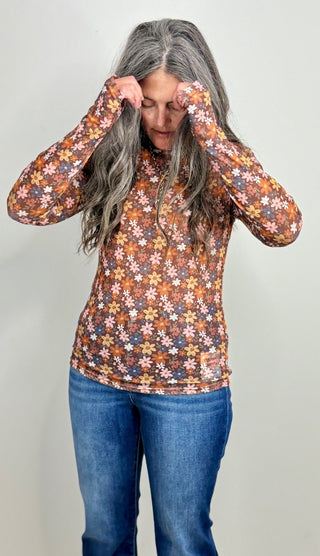 Fall Dress It Up Mesh - Brown Floral - Shop Hidden Treasure Boutique