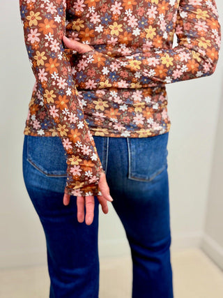 Fall Dress It Up Mesh - Brown Floral - Shop Hidden Treasure Boutique