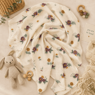Fall Floral Muslin Swaddle - Shop Hidden Treasure Boutique