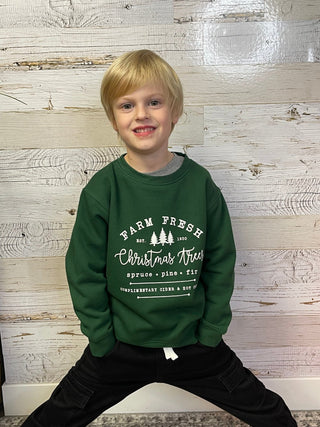 Farm Fresh Trees Sweatshirt - Shop Hidden Treasure Boutique